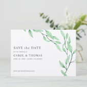 Ethereal Green | chic botanisch Save the Date Einladung (Stehend Vorderseite)