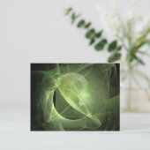 Ethereal Green Fraktal Postkarte (Stehend Vorderseite)