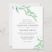 Ethereal Green | Hochzeit von eleganten botanische Einladung (Vorderseite)