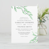 Ethereal Green | Hochzeit von eleganten botanische Einladung (Stehend Vorderseite)