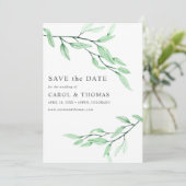 Ethereal Green | schick VERTICAL Save the Date Einladung (Stehend Vorderseite)