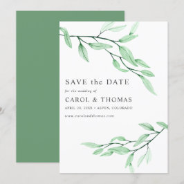 Ethereal Green | schick VERTICAL Save the Date Einladung