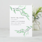 Ethereal Green | schick VERTICAL Save the Date Einladung (Stehend Vorderseite)