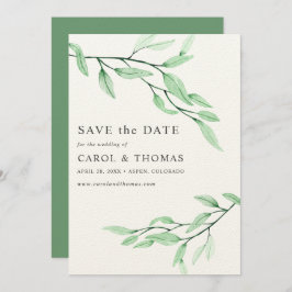 Ethereal Green | schick VERTICAL Save the Date Einladung