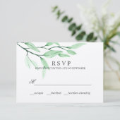 Ethereal Green | WEDING RESPONSE UAWG RSVP Karte (Stehend Vorderseite)