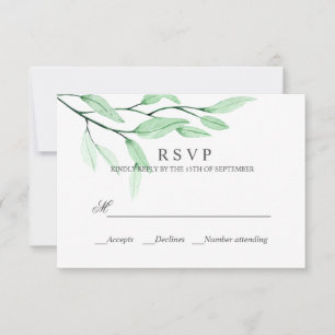 Ethereal Green   WEDING RESPONSE UAWG RSVP Karte