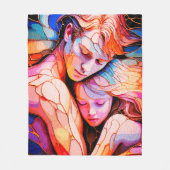 Ethereal Guardian Embrace - Fantasy Stected Glass Fleecedecke (Vorderseite)