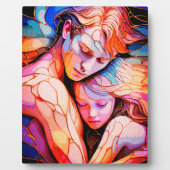 Ethereal Guardian Embrace - Fantasy Stected Glass Fotoplatte (Vorderseite)