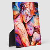 Ethereal Guardian Embrace - Fantasy Stected Glass Fotoplatte (Seite)