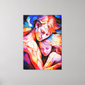 Ethereal Guardian Embrace - Fantasy Stected Glass Leinwanddruck (Vorderseite)