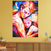 Ethereal Guardian Embrace - Fantasy Stected Glass Leinwanddruck (Insitu (Wohnzimmer))