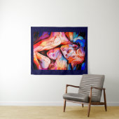 Ethereal Guardian Embrace - Fantasy Stected Glass Wandteppich (Beispiel (Horizontal))