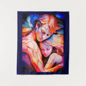 Ethereal Guardian Embrace - Fantasy Stected Glass Wandteppich (Vorderseite)