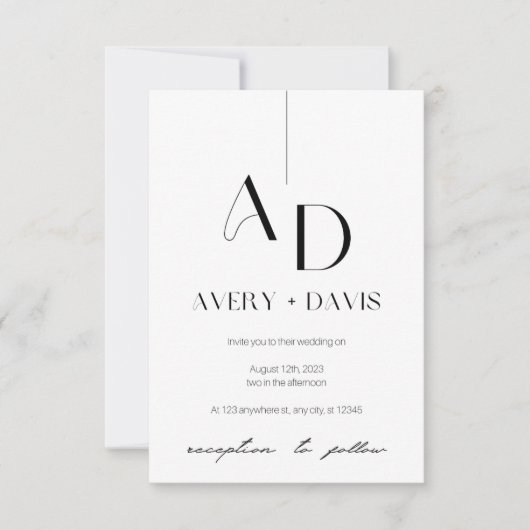 Ethereal Harmony Hochzeit Einladung (Vorderseite)