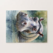 Ethereal Hippo Watercolor Puzzle (Horizontal)