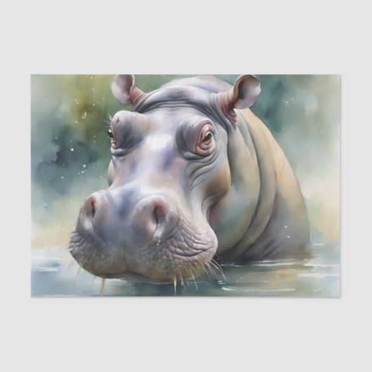 Ethereal Hippo Watercolor Seidenpapier (Vorderseite)