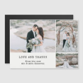 Ethereal Hochzeit | Danke, 3 Foto Magnetkarte (Vorne/Hinten)