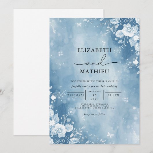 Ethereal Hochzeit Einladung (Vorne/Hinten)