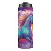 Ethereal Horse Pink Mane Stars Thermosbecher (Vorderseite)