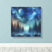 Ethereal Indigo Forest – Back to School Art Leinwanddruck (Insitu (Holzboden))