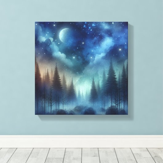 Ethereal Indigo Forest – Back to School Art Leinwanddruck (Insitu (Holzboden))