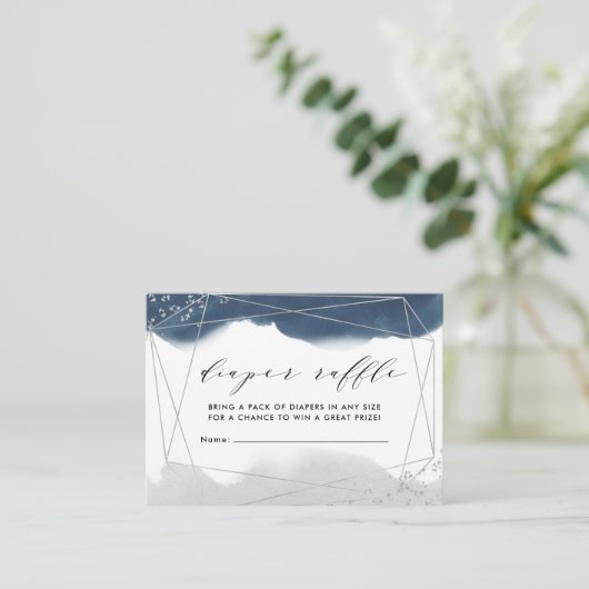 Ethereal Indigo & Gray Diaper Raffle Karten (Stehend Vorderseite)