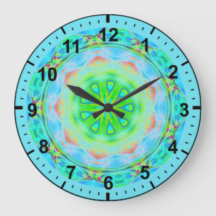 ~Ethereal Iridescent Fraktal für Mädchen ~ Große Wanduhr