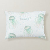 Ethereal jellyfish throw pillow teal dekokissen (Vorderseite)