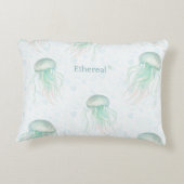 Ethereal jellyfish throw pillow teal dekokissen (Rückseite)