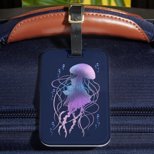 Ethereal Jellyfish Violet Blue Gepäckanhänger (Vorderseite Insitu 2)