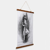 Ethereal Karkohlemalerei Wandteppich Mit Holzrahmen (Gewinkelt)