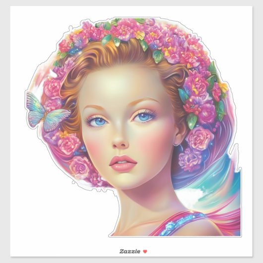 Ethereal-Kronenportrait Aufkleber (Blatt)