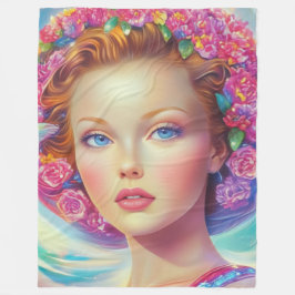 Ethereal-Kronenportrait Fleecedecke