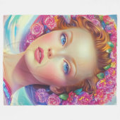 Ethereal-Kronenportrait Fleecedecke (Vorderseite (Horizontal))