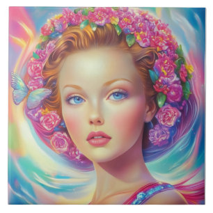 Ethereal-Kronenportrait Fliese