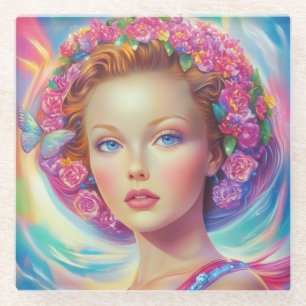 Ethereal-Kronenportrait Glasuntersetzer