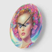 Ethereal-Kronenportrait Große Wanduhr (Winkel)