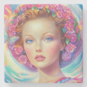 Ethereal-Kronenportrait Steinuntersetzer (Vorderseite)