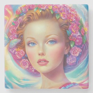 Ethereal-Kronenportrait Steinuntersetzer