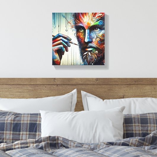 Ethereal Künstler Stretched Canvas Print Leinwanddruck (Insitu (Schlafzimmer))