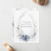 Ethereal Küste Koral Seashell Couple Mitteilungskarte (Vorderseite/Rückseite Beispiel)