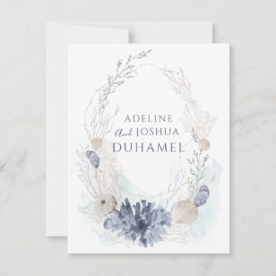 Ethereal Küste Koral Seashell Couple Mitteilungskarte