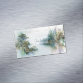 Ethereal Lake Landscape Botanical Gold Frame Magnetische Visitenkarte (Beispiel)