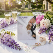 Ethereal Lavender Violet Photo Wedding Thank You Dankeskarte