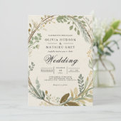 Ethereal Leafy Arch Wedding Einladung (Stehend Vorderseite)