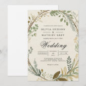 Ethereal Leafy Arch Wedding Einladung (Vorne/Hinten)