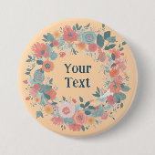 Ethereal Light Pink Blume Wreath Lapel Emblem Button (Vorderseite)