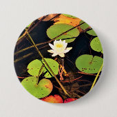 "Ethereal Lily Pad Pond mit Central White Blossom Button (Vorderseite)