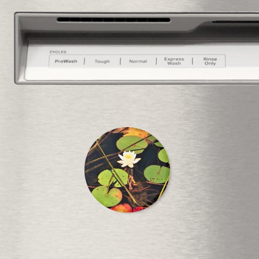 "Ethereal Lily Pad Pond mit Central White Blossom Magnet (In Situ (Geschirrspüler))