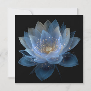 Ethereal Lotus Blume - Blaues Schwarzes Weiß Einladung